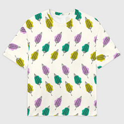 Футболка оверсайз мужская Листья на пятнах, цвет: 3D-принт