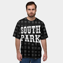 Футболка оверсайз мужская Южный парк ЧБ, цвет: 3D-принт — фото 2