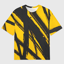 Мужская футболка оверсайз Абстракция на желтом