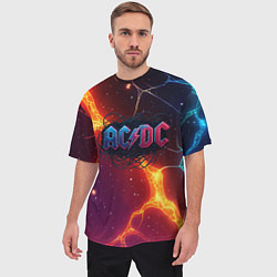 Футболка оверсайз мужская ACDC логотип в градиенте, цвет: 3D-принт — фото 2