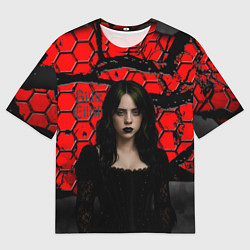 Футболка оверсайз мужская Билли Айлиш готический образ, цвет: 3D-принт