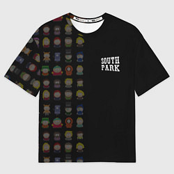 Мужская футболка оверсайз Персонажи Южный парк и лого