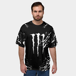 Футболка оверсайз мужская Monster energy white splash, цвет: 3D-принт — фото 2