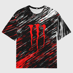 Мужская футболка оверсайз Monster energy полосы красок