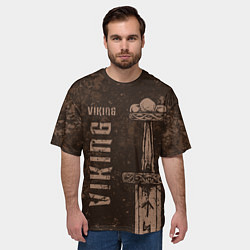 Футболка оверсайз мужская Меч викинга, цвет: 3D-принт — фото 2