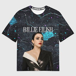 Футболка оверсайз мужская Билли Айлиш в деловом костюме, цвет: 3D-принт