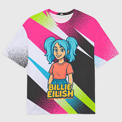 Мужская футболка оверсайз Билли Айлиш в стиле мультфильма