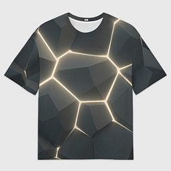 Мужская футболка оверсайз Объемные серые плиты