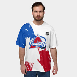 Футболка оверсайз мужская Колорадо Эвеланш - брызги красок, цвет: 3D-принт — фото 2