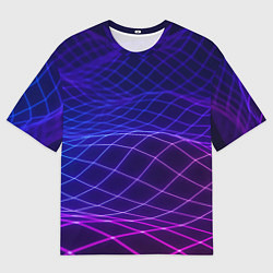 Мужская футболка оверсайз Абстрактные волны из сот