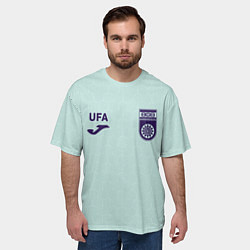 Футболка оверсайз мужская Фк Уфа - мятный цвет и текстура, цвет: 3D-принт — фото 2