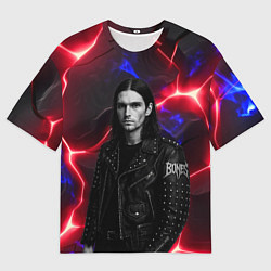 Футболка оверсайз мужская Bones в косухе, цвет: 3D-принт