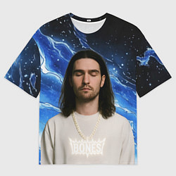 Футболка оверсайз мужская Bones глаза закрыты, цвет: 3D-принт