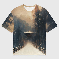 Футболка оверсайз мужская Дорога к Японскому храму, цвет: 3D-принт