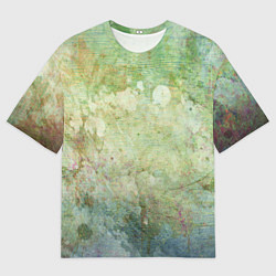 Футболка оверсайз мужская Абстракция - faded spots on a green background, цвет: 3D-принт