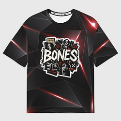 Мужская футболка оверсайз Bones logo stickers