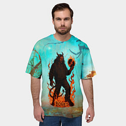 Футболка оверсайз мужская Bones в стиле демона, цвет: 3D-принт — фото 2