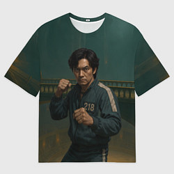 Футболка оверсайз мужская Игрок 218 в боевой стойке, цвет: 3D-принт