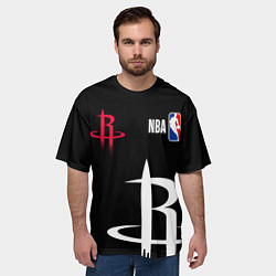 Футболка оверсайз мужская Хьюстон Рокетс - НБА команда, цвет: 3D-принт — фото 2