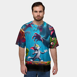 Футболка оверсайз мужская Кошмарный сон Тома - нейроарт фантазия, цвет: 3D-принт — фото 2