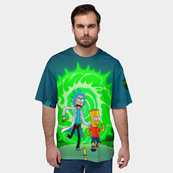 Футболка оверсайз мужская Рик и Барт Симпсон, цвет: 3D-принт — фото 2