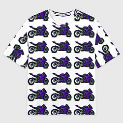 Футболка оверсайз мужская Motorcycle purple gloss, цвет: 3D-принт