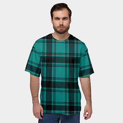 Футболка оверсайз мужская Checkered dark blue, цвет: 3D-принт — фото 2