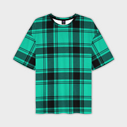 Футболка оверсайз мужская Checkered turquoise, цвет: 3D-принт