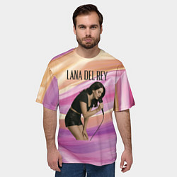 Футболка оверсайз мужская Lana Del Rey поет в микрофон, цвет: 3D-принт — фото 2