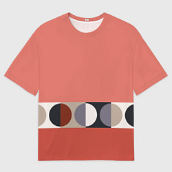 Мужская футболка оверсайз Луна Малевича розовый томат