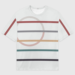 Мужская футболка оверсайз Stripes and circle
