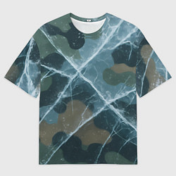 Футболка оверсайз мужская Лед на камуфляже, цвет: 3D-принт