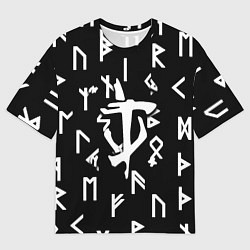 Мужская футболка оверсайз Doom магические символы