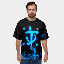 Футболка оверсайз мужская Дум огонь лого, цвет: 3D-принт — фото 2