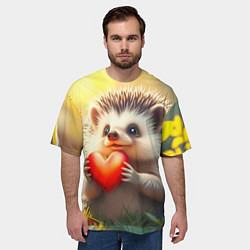 Футболка оверсайз мужская Милаха ёжик влюблён, цвет: 3D-принт — фото 2