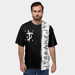 Футболка оверсайз мужская Doom символы марса, цвет: 3D-принт — фото 2