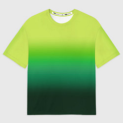 Мужская футболка оверсайз Градиент укропное зеленое омбре