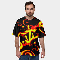 Футболка оверсайз мужская Doom dragon steel fire, цвет: 3D-принт — фото 2