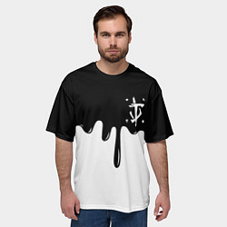 Футболка оверсайз мужская Doom logo жидкие краски, цвет: 3D-принт — фото 2