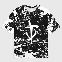 Футболка оверсайз мужская Doom краски белые штрихи, цвет: 3D-принт