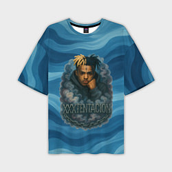 Футболка оверсайз мужская XXXTentacion в облаке, цвет: 3D-принт