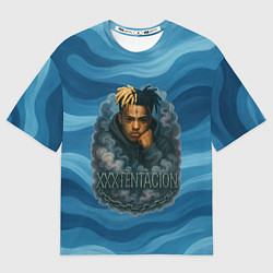 Футболка оверсайз мужская XXXTentacion в облаке, цвет: 3D-принт