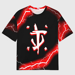 Мужская футболка оверсайз Doom красный шторм