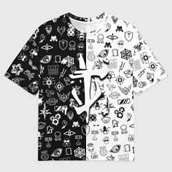 Мужская футболка оверсайз Doom ачивки паттерн