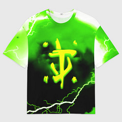 Футболка оверсайз мужская Doom шторм кислотное лого, цвет: 3D-принт