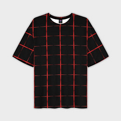 Мужская футболка оверсайз Color black red crosses