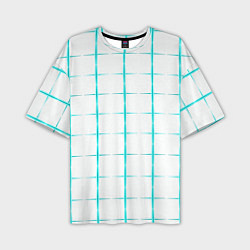 Мужская футболка оверсайз Color white light blue crosses