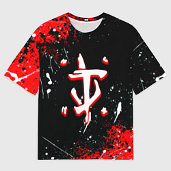 Мужская футболка оверсайз Doom краски абстракция