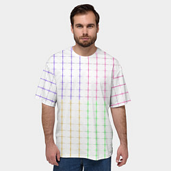 Футболка оверсайз мужская Color white multicolored stripes, цвет: 3D-принт — фото 2