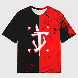 Мужская футболка оверсайз Doom текстура краски